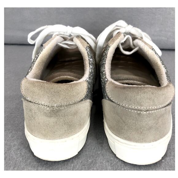 Steven NY Beige Suede w/Silver Glitter Sneakers Womens Size 9 - Picture 7 of 11